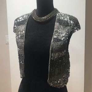 NWT Zara Cropped Sequined Jacket